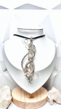 Sterling Silver Quartz Statement Pendant Necklace| Rutilated Quartz and Sterling Silver Pendant
