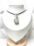 Sterling Silver Wire-Wrapped Moonstone Pendant – Handmade Necklace with Stainless Steel Chain
