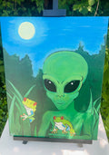 “The Observer” 2025 | Alien and Frog Painting