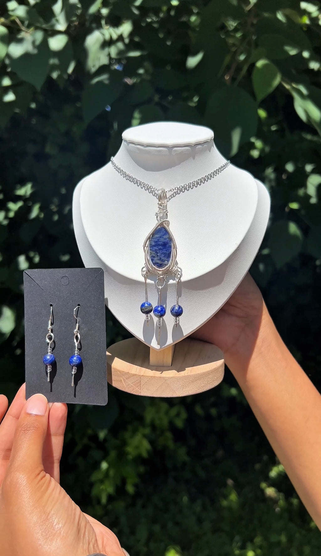 Sodalite and Sterling Silver .925 Jewelry Set