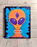 “Andrex the Companion” 2026 | Orange Alien Painting| Alien Acrylic Painting on Canvas