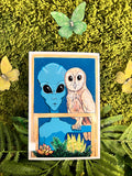 “The Watcher” 2025 SMALL Alien Art Print | 4 x 6 inch Alien Art Print | Small Art Print | SWCreationZ
