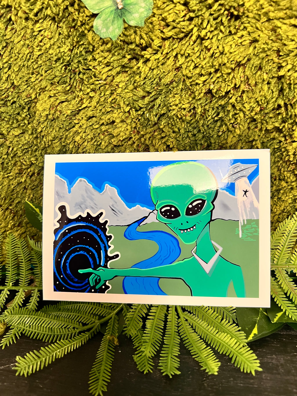 4x6in “The Void Keeper” Art Print 2026 | Pop Art Alien Art | Alien Pointing Into Void| SWCreationZ