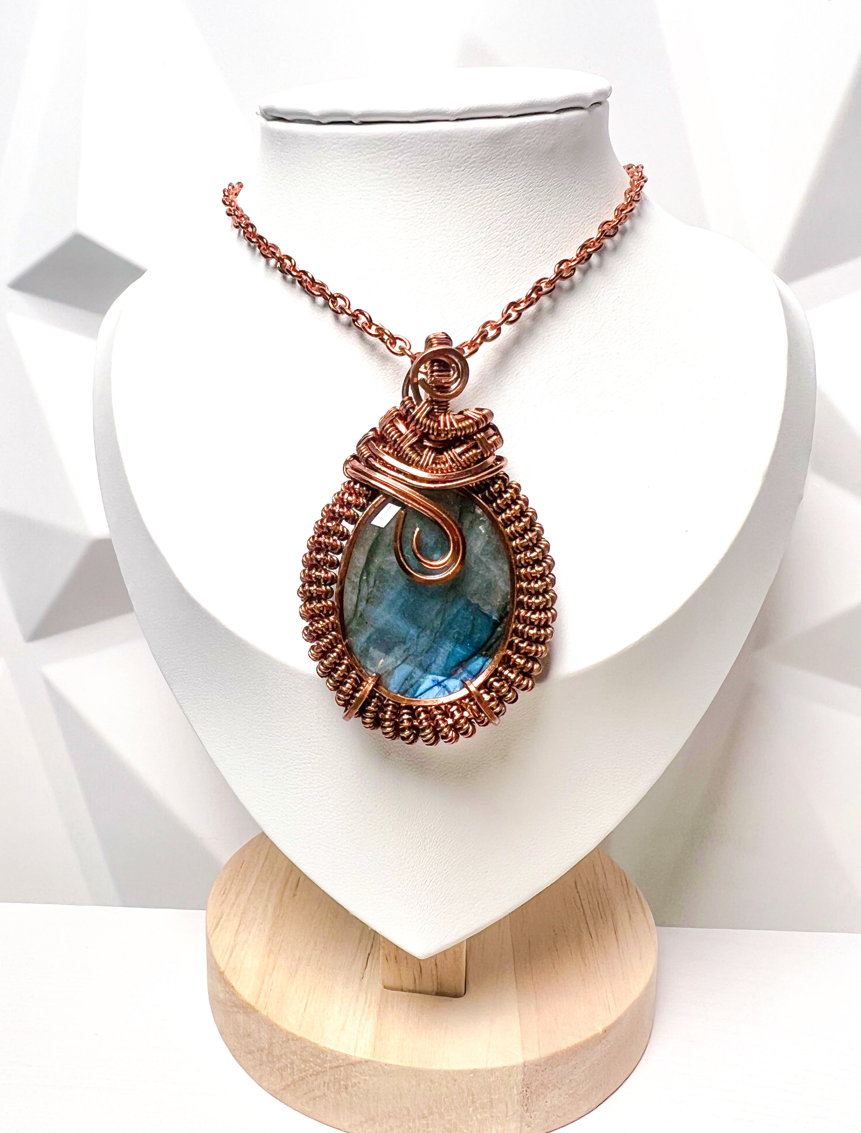 Labradorite Copper Pendant Necklace