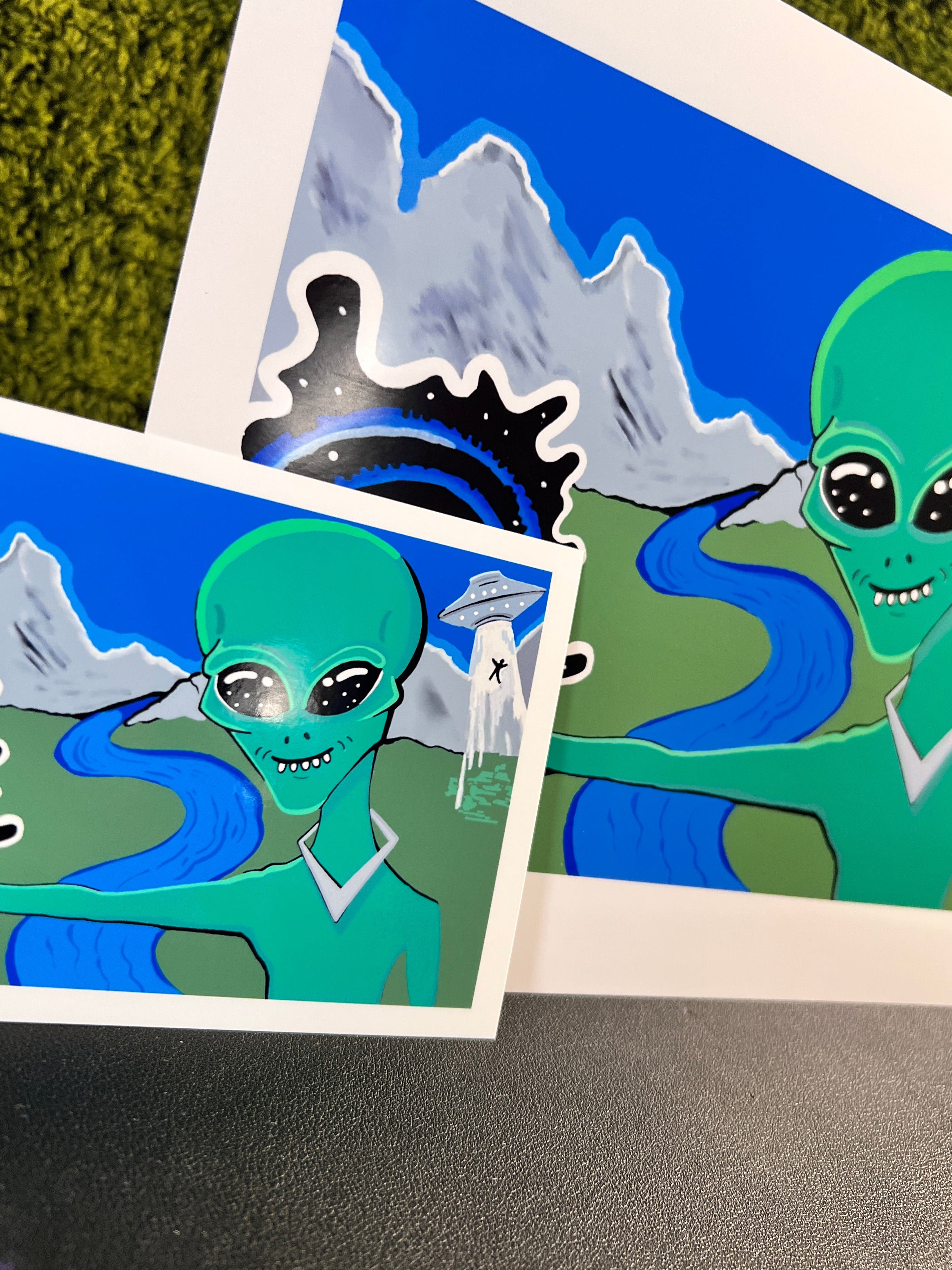 “The Void Keeper” Art Print 2026 | Pop Art Alien Art | Alien Pointing Into Void| SWCreationZ