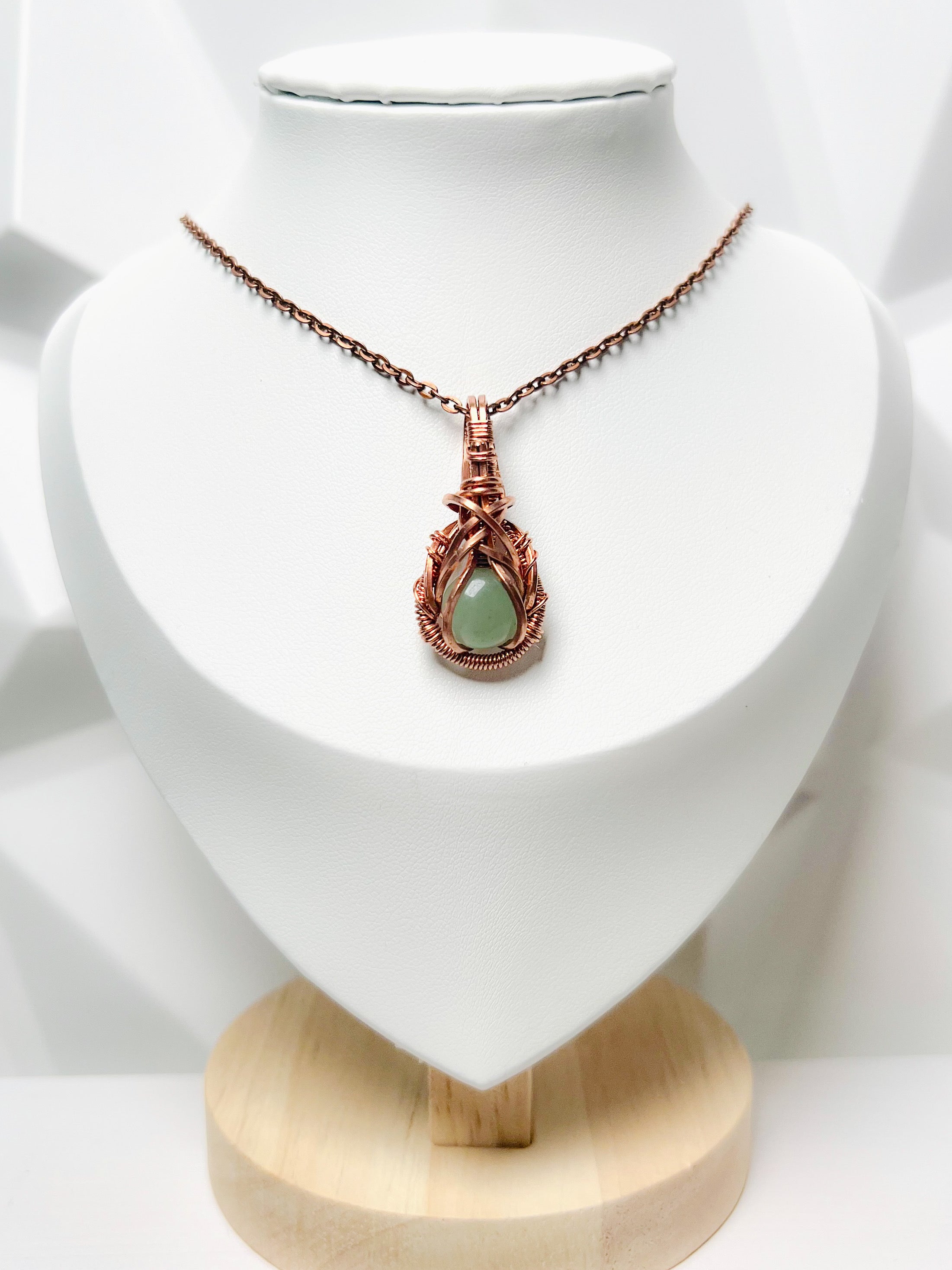 Small Copper & Aventurine Pendant Necklace