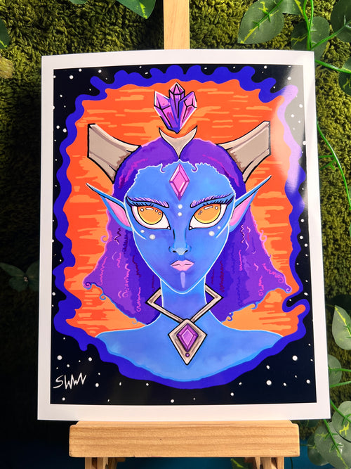 Andra the Celestial Queen & Andrex the Companion |2026 Art Prints | Alien Art Set | Companion Art Piece
