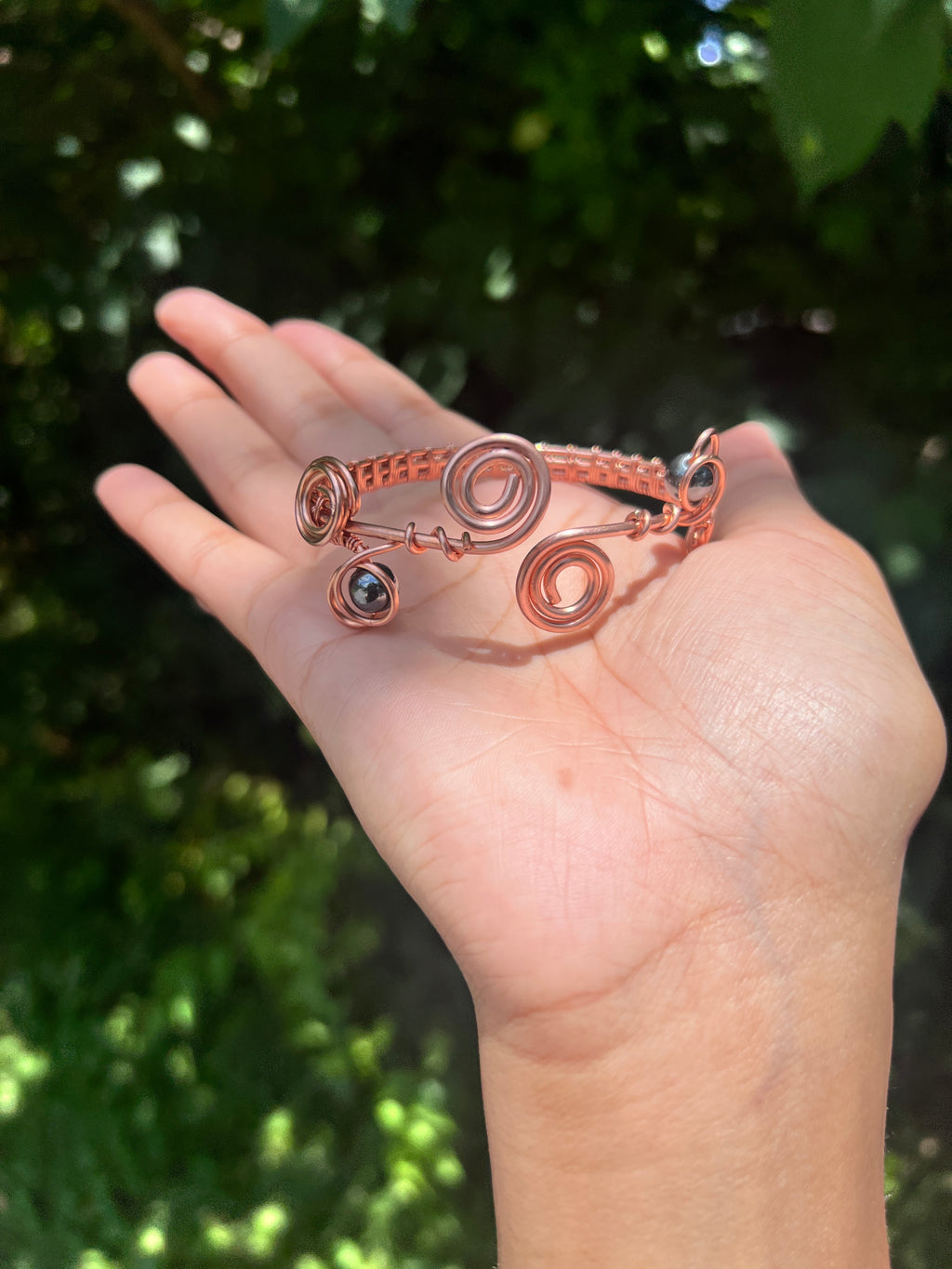 Hematite Bracelet Wrapped in Copper  | Wire Wrapped Bracelet
