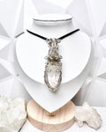 Wire Wrapped Labradorite & Clear Quartz Crystal Pendant Necklace | Handmade Boho Jewelry