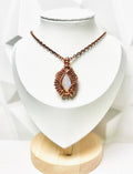 Copper Wire Wrapped Moonstone Necklace Pendant