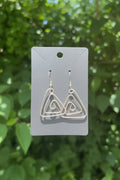 Sterling Silver .925 Geometric Triangle Earrings | Minimalist Earrings| Handmade Triangle Spiral Earrings