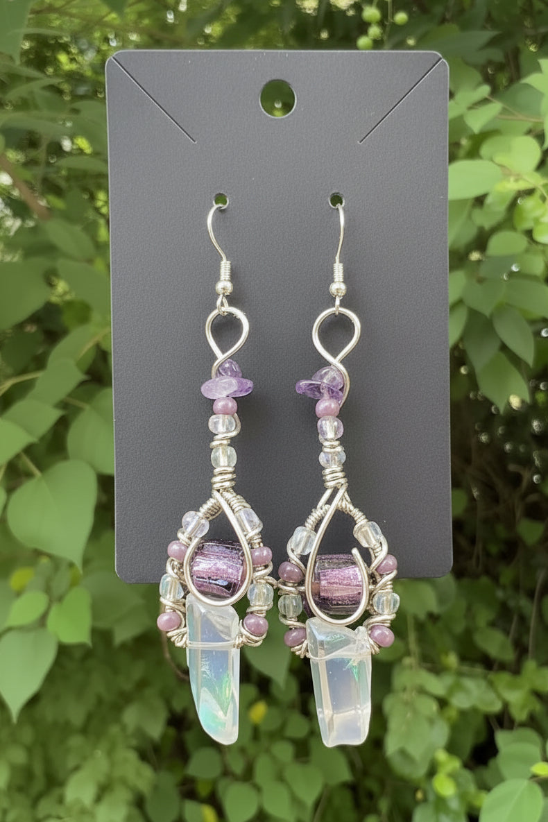 Statement Crystal Dangle 925 Sterling Silver Earrings