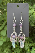 Statement Crystal Dangle 925 Sterling Silver Earrings