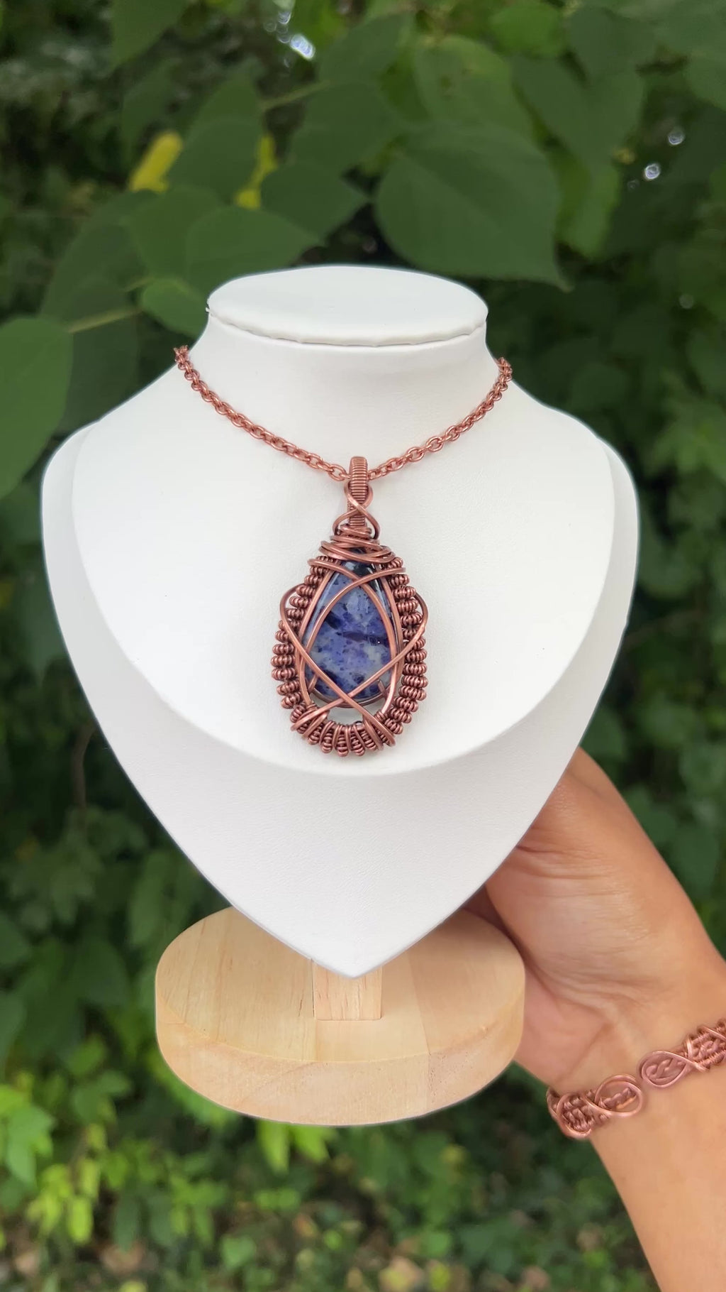 Blue Sodalite Nebula Pendant | Copper Sodalite Necklace | Blue and White Gemstone Necklace |SWCreationZ
